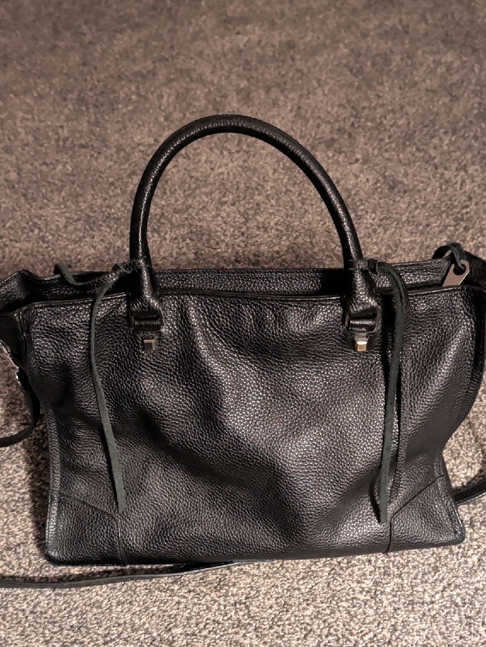Rebecca Minkoff Regan Black Pebbled Leather Satchel